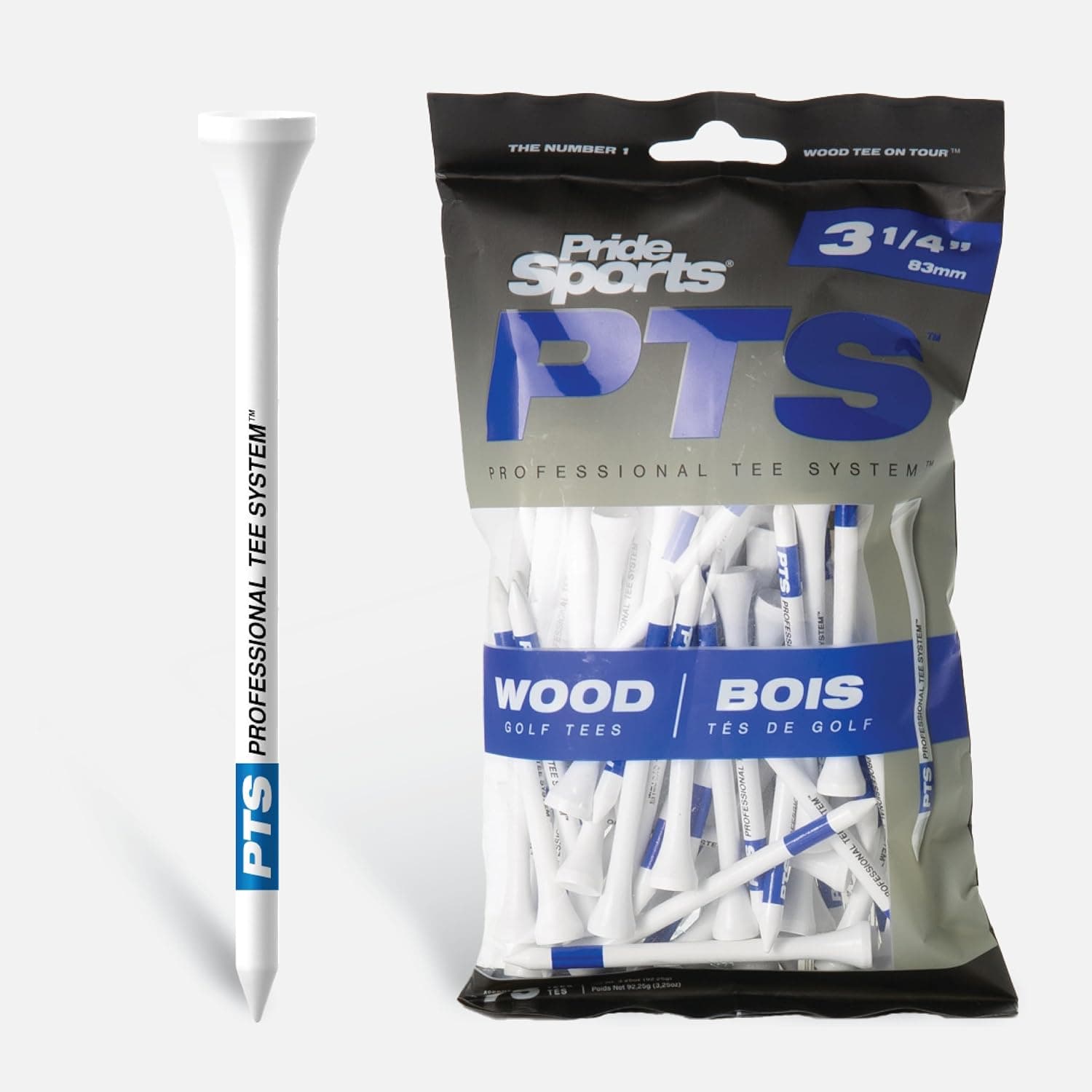 Pride Professional PTS 3 1/4" Tees, 75-pack