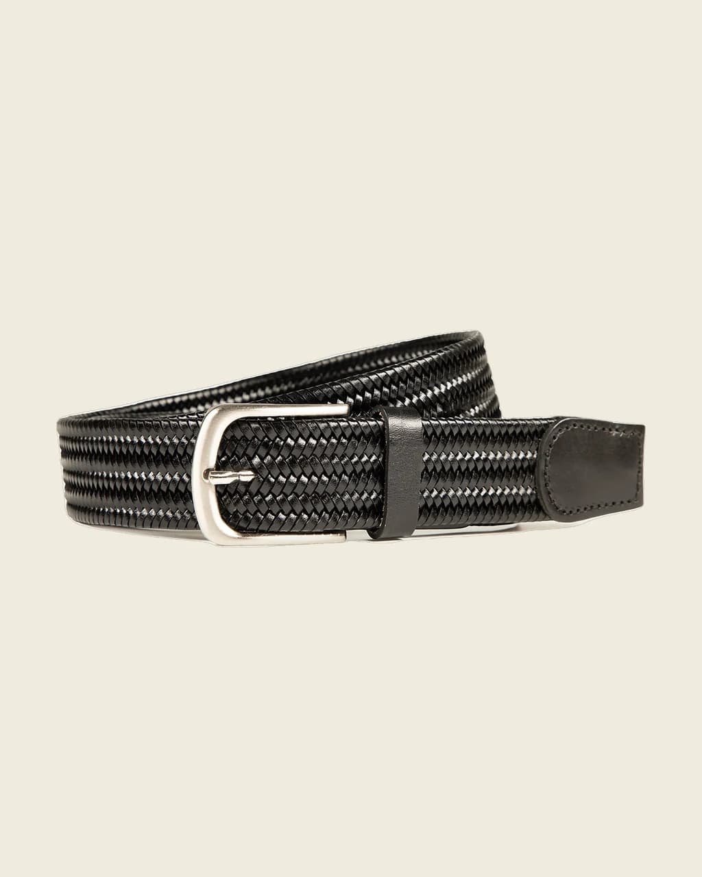 Will Leather Goods Braided Leather Stretch Woven Belt